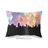 Honolulu Hawaii geometric skyline - Pillow | Lumbar / RebeccaPurple - Geometric Skyline