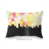 Honolulu Hawaii geometric skyline - Pillow | Lumbar / Yellow - Geometric Skyline