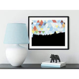 Hood River Oregon geometric skyline - 5x7 Unframed Print / LightSkyBlue - Geometric Skyline