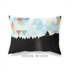 Hood River Oregon geometric skyline - Pillow | Lumbar / LightSkyBlue - Geometric Skyline