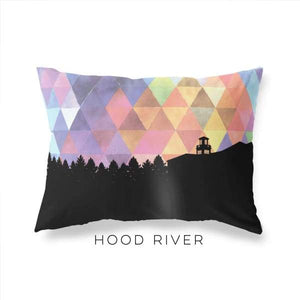 Hood River Oregon geometric skyline - Pillow | Lumbar / RebeccaPurple - Geometric Skyline