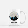 Houston Texas city skyline with vintage Houston map - Mug | 15 oz - City Map Skyline