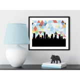 Houston Texas geometric skyline - 5x7 Unframed Print / LightSkyBlue - Geometric Skyline