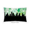 Houston Texas geometric skyline - Pillow | Lumbar / Green - Geometric Skyline