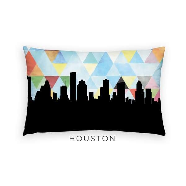 Houston Texas geometric skyline - Pillow | Lumbar / LightSkyBlue - Geometric Skyline