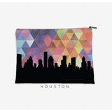 Houston Texas geometric skyline - Pouch | Small / RebeccaPurple - Geometric Skyline