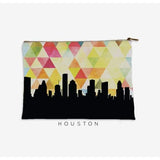Houston Texas geometric skyline - Pouch | Small / Yellow - Geometric Skyline