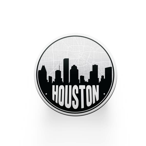 Houston Texas road map and skyline - Road Map and Skyline
