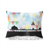 Huntington Beach California geometric skyline - Pillow | Lumbar / LightSkyBlue - Geometric Skyline