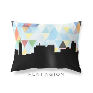 Huntington West Virginia geometric skyline - Pillow | Lumbar / LightSkyBlue - Geometric Skyline
