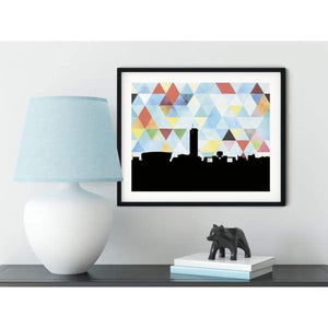Ibadan Nigeria geometric skyline - 5x7 Unframed Print / LightSkyBlue - Geometric Skyline