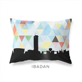 Ibadan Nigeria geometric skyline - Pillow | Lumbar / LightSkyBlue - Geometric Skyline