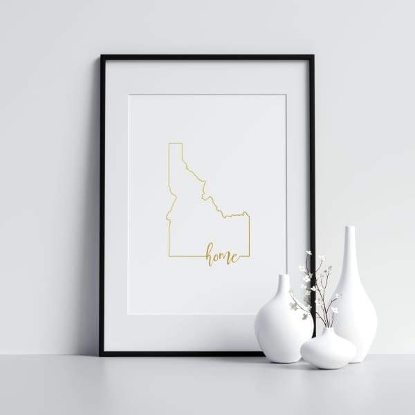 Idaho Gold Foil Print - Gold Foil Print
