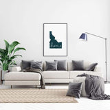 Idaho ’home’ state silhouette - 5x7 Unframed Print / DarkSlateGray - Home Silhouette