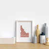 Idaho ’home’ state silhouette - 5x7 Unframed Print / RosyBrown - Home Silhouette