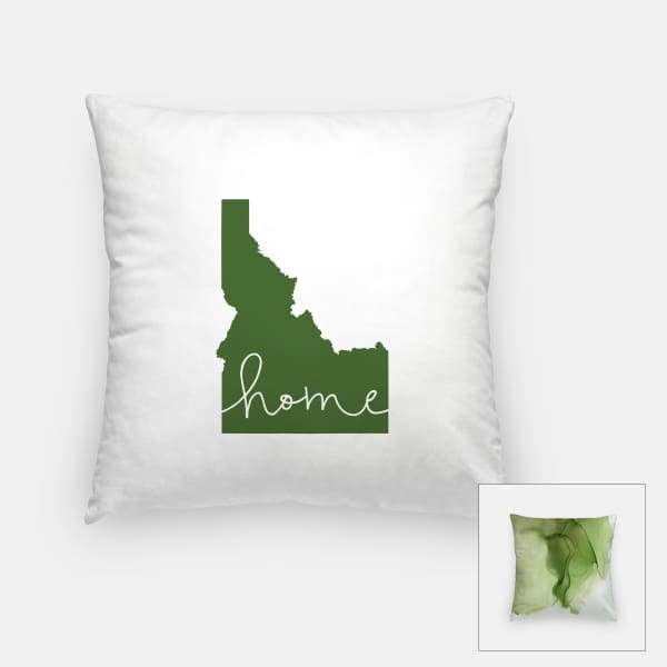 Idaho ’home’ state silhouette - Pillow | Square / DarkGreen - Home Silhouette