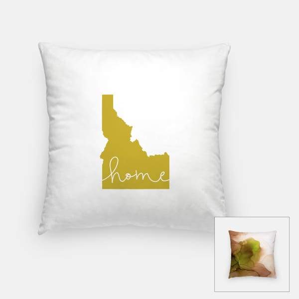 Idaho ’home’ state silhouette - Pillow | Square / GoldenRod - Home Silhouette