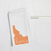 Idaho ’home’ state silhouette - Tea Towel / Orange - Home Silhouette