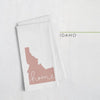 Idaho ’home’ state silhouette - Tea Towel / RosyBrown - Home Silhouette