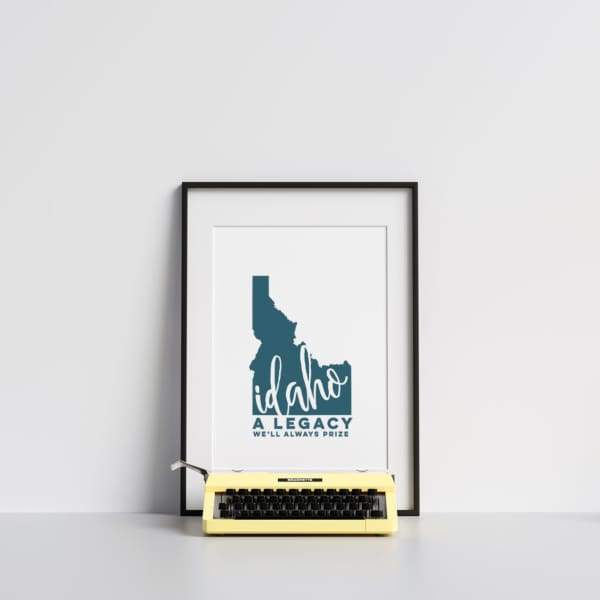 Idaho State Song - 5x7 Unframed Print / Teal - State Song