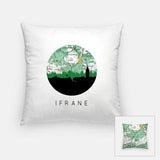 Ifrane Morocco city skyline with vintage Ifrane map - Pillow | Square - City Map Skyline