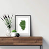 Illinois ’home’ state silhouette - 5x7 Unframed Print / DarkGreen - Home Silhouette