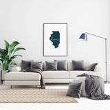 Illinois ’home’ state silhouette - 5x7 Unframed Print / DarkSlateGray - Home Silhouette