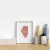 Illinois ’home’ state silhouette - 5x7 Unframed Print / RosyBrown - Home Silhouette