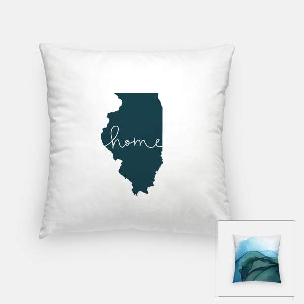 Illinois ’home’ state silhouette - Pillow | Square / DarkSlateGray - Home Silhouette