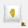 Illinois ’home’ state silhouette - Pillow | Square / GoldenRod - Home Silhouette
