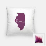 Illinois ’home’ state silhouette - Pillow | Square / Purple - Home Silhouette