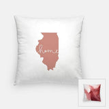 Illinois ’home’ state silhouette - Pillow | Square / RosyBrown - Home Silhouette