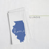Illinois ’home’ state silhouette - Tea Towel / Blue - Home Silhouette