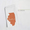 Illinois ’home’ state silhouette - Tea Towel / Orange - Home Silhouette