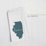 Illinois ’home’ state silhouette - Tea Towel / DarkSlateGray - Home Silhouette