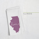 Illinois ’home’ state silhouette - Tea Towel / Purple - Home Silhouette