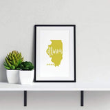 Illinois State Song - 5x7 Unframed Print / Khaki - State Song