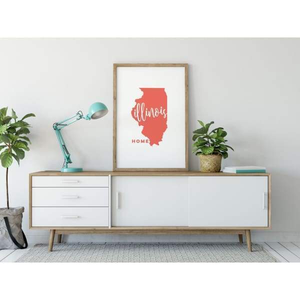 Illinois State Song - 5x7 Unframed Print / Salmon - State Song