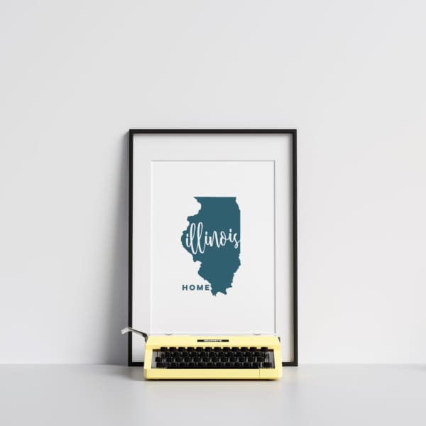 Illinois State Song - 5x7 Unframed Print / Teal - State Song