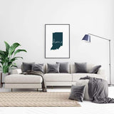 Indiana ’home’ state silhouette - 5x7 Unframed Print / DarkSlateGray - Home Silhouette