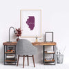 Indiana ’home’ state silhouette - 5x7 Unframed Print / Purple - Home Silhouette