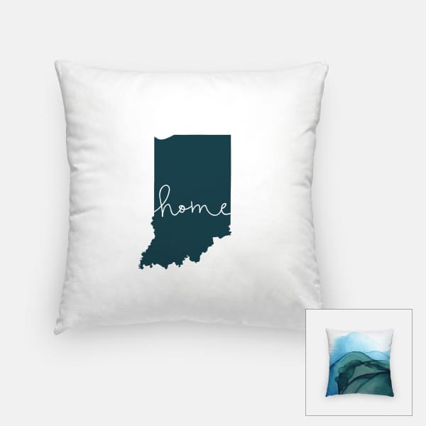 Indiana ’home’ state silhouette - Pillow | Square / DarkSlateGray - Home Silhouette