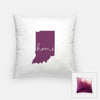 Indiana ’home’ state silhouette - Pillow | Square / Purple - Home Silhouette