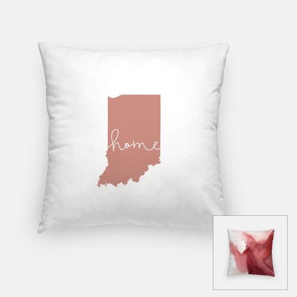 Indiana ’home’ state silhouette - Pillow | Square / RosyBrown - Home Silhouette