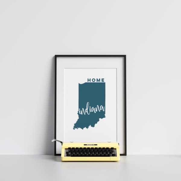 Indiana State Song - 5x7 Unframed Print / Teal - State Song