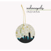 Indianapolis Indiana city skyline with vintage Indianapolis map - City Map Skyline