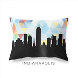 Indianapolis Indiana geometric skyline - Pillow | Lumbar / LightSkyBlue - Geometric Skyline