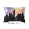 Indianapolis Indiana geometric skyline - Pillow | Lumbar / RebeccaPurple - Geometric Skyline