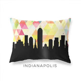 Indianapolis Indiana geometric skyline - Pillow | Lumbar / Yellow - Geometric Skyline