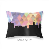 Iowa City Iowa geometric skyline - Pillow | Lumbar / RebeccaPurple - Geometric Skyline